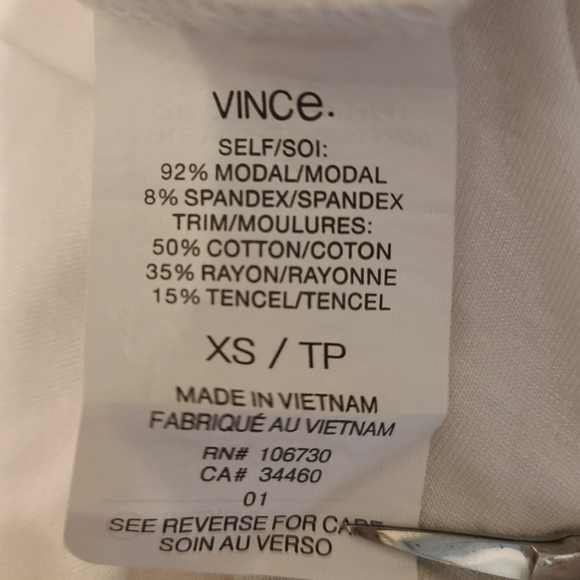 Vince white racerback tank with chambray upper back - Picture 8 of 9